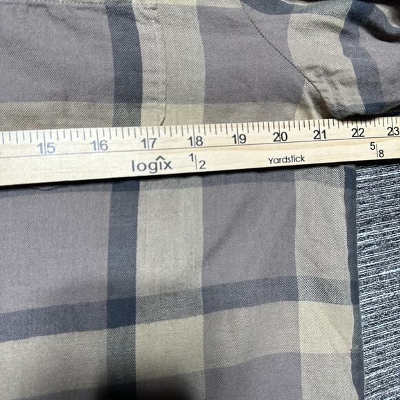 Volcom Shirt Men's Large Brown Plaid Long Sleeve Button Up - Picture 10 of 14